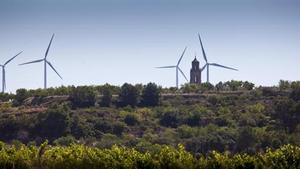Generadors eòlics instal·lats al municipi de Vilalba dels Arcs, a la Terra Alta.