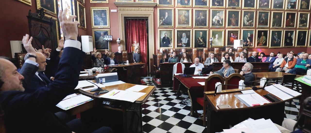 Pleno del Ayuntamiento de Palma, esta mañana.