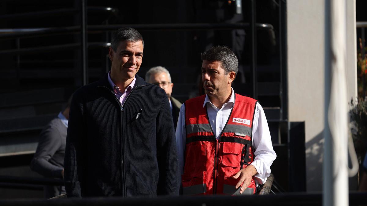 Sánchez y Mazón, días después de la dana.