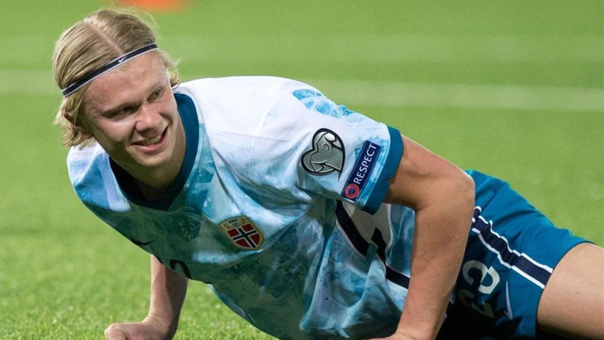 Erling Haaland, durante el partido entre Noruega y Gibraltar.