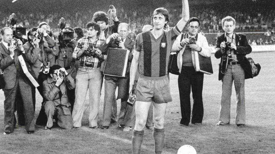 Cruyff, durante un homenaje que recibió en el Camp Nou.
