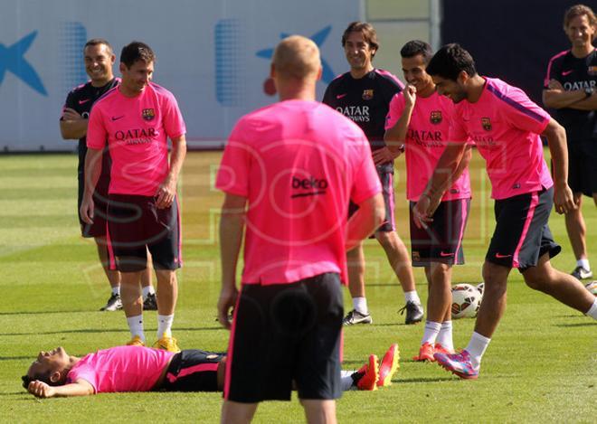 El entrenamiento del Barça, en imágenes