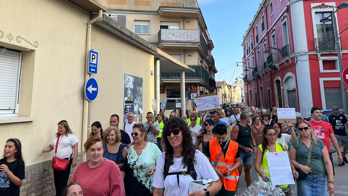 La protesta d'aquest dissabte pels carrers de Riudarenes