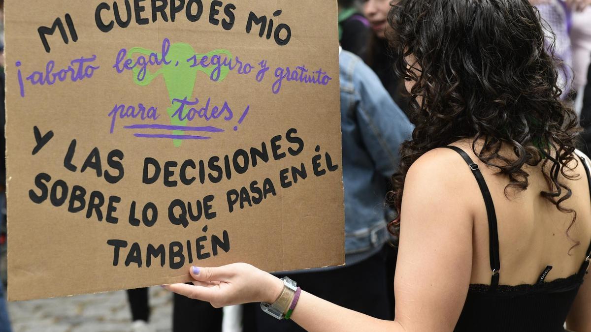 Concentración en defensa del aborto, en Madrid, el pasado septiembre.
