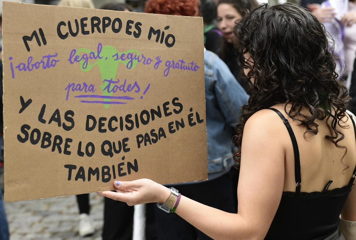 Concentración en defensa del aborto, en Madrid, el pasado septiembre.
