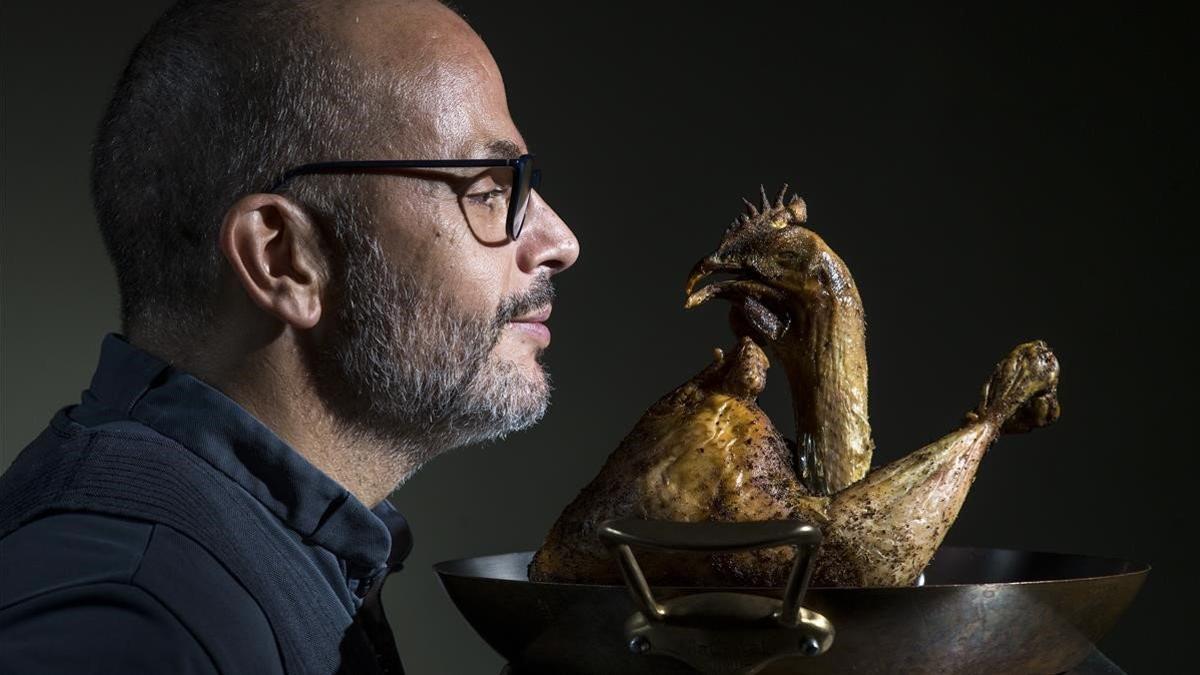 Pollo cubista del chef Jordi Vila para su restaurante Al Kostat