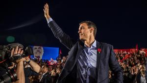 El actual presidente de Gobierno, Pedro Sánchez, en un acto en Valencia en 2019