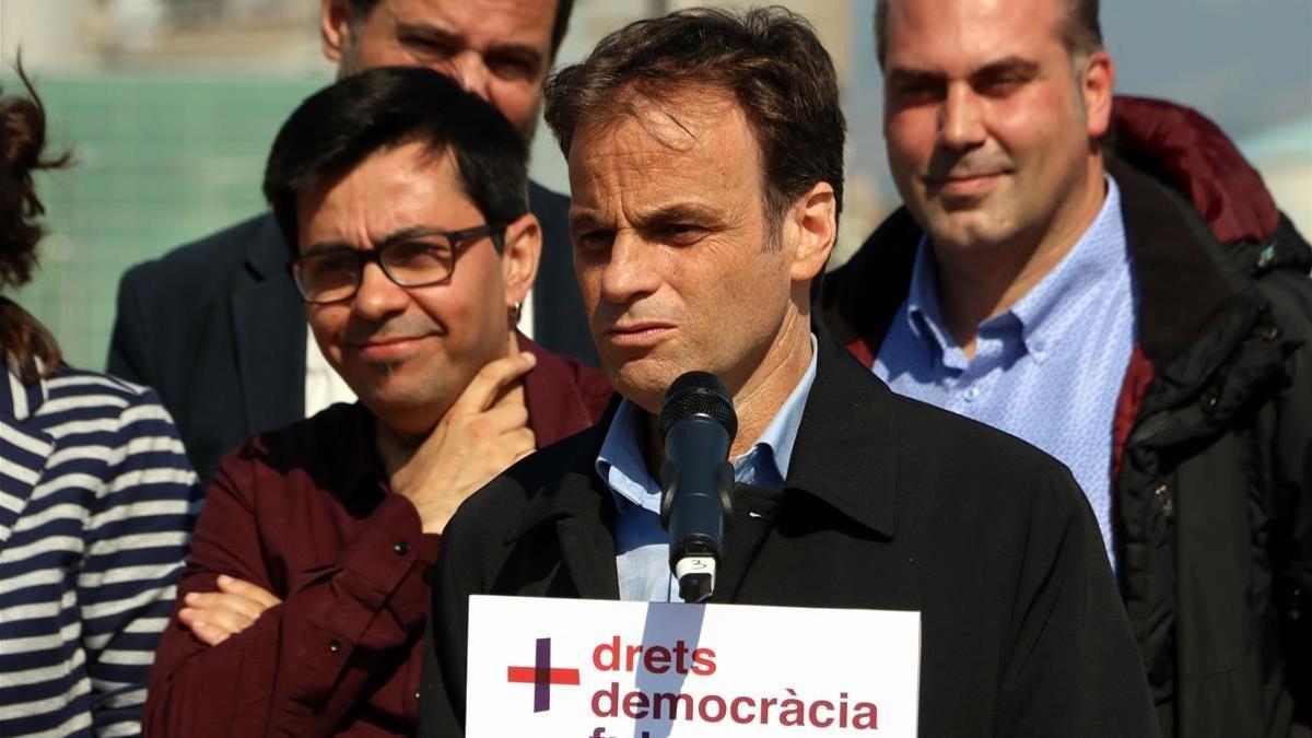 Jaume Asens, este domingo, durante la presentación de su candidatura.