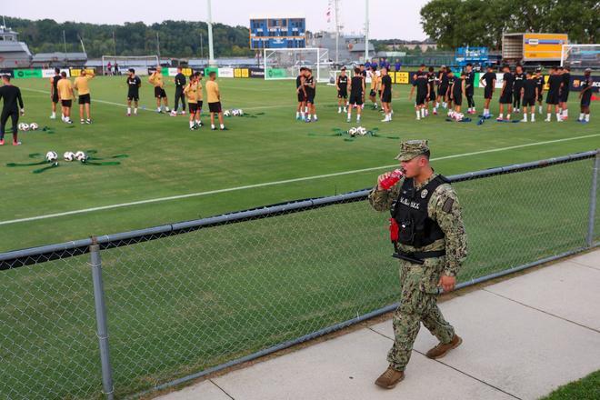 Así ha sido el entrenamiento del Barça en la Base Naval de la Marina de Annapolis para preparar el clásico