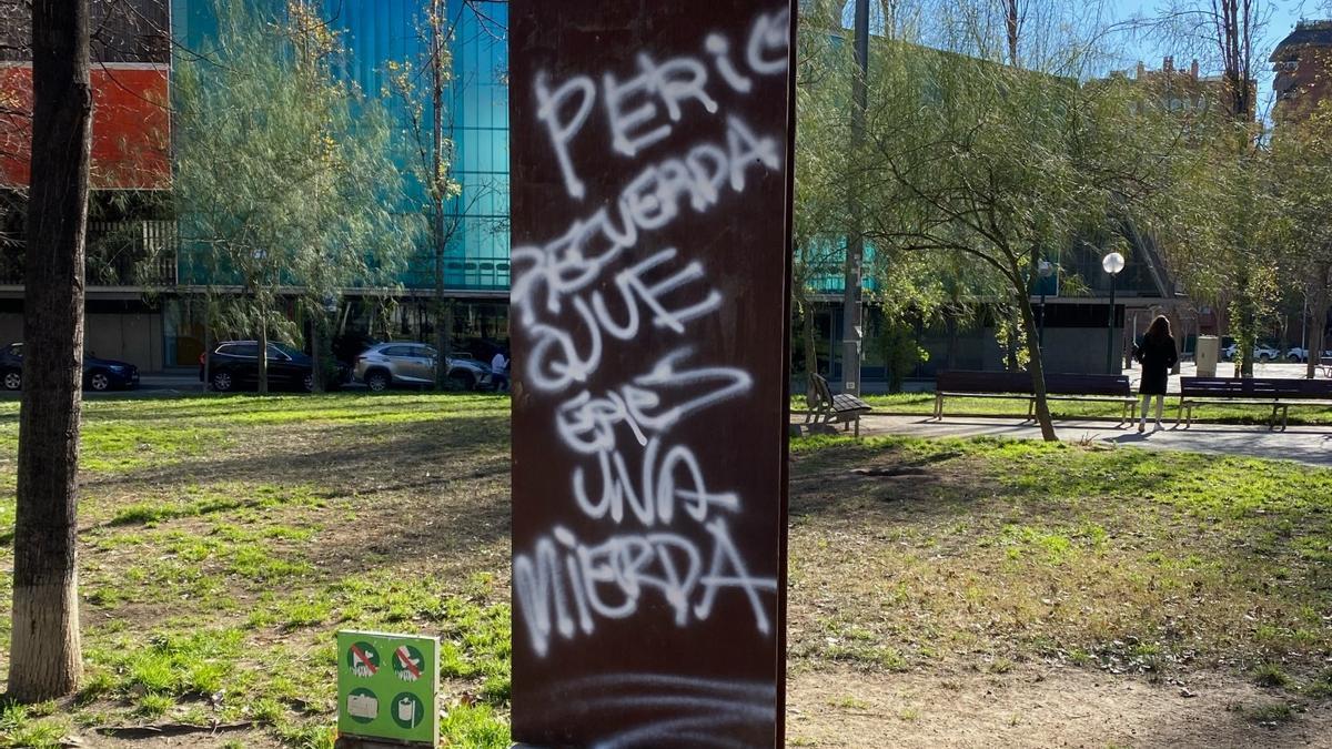 Placa del Espanyol vandalizada en Barcelona