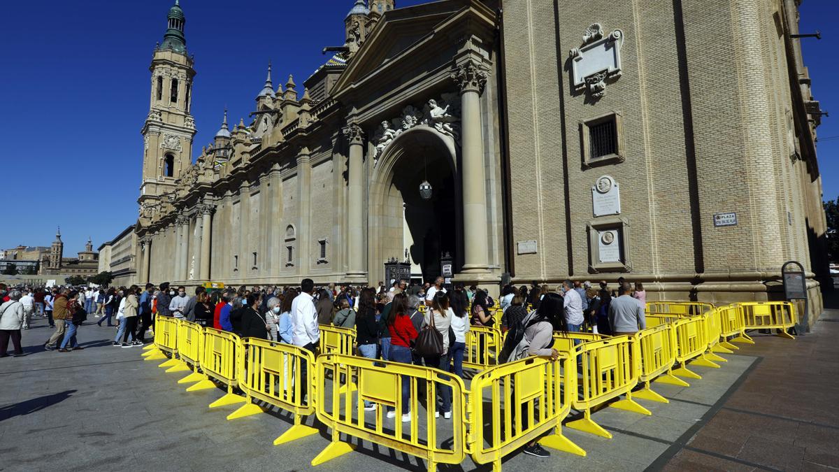 La plaza del Pilar durante el día de hoy.