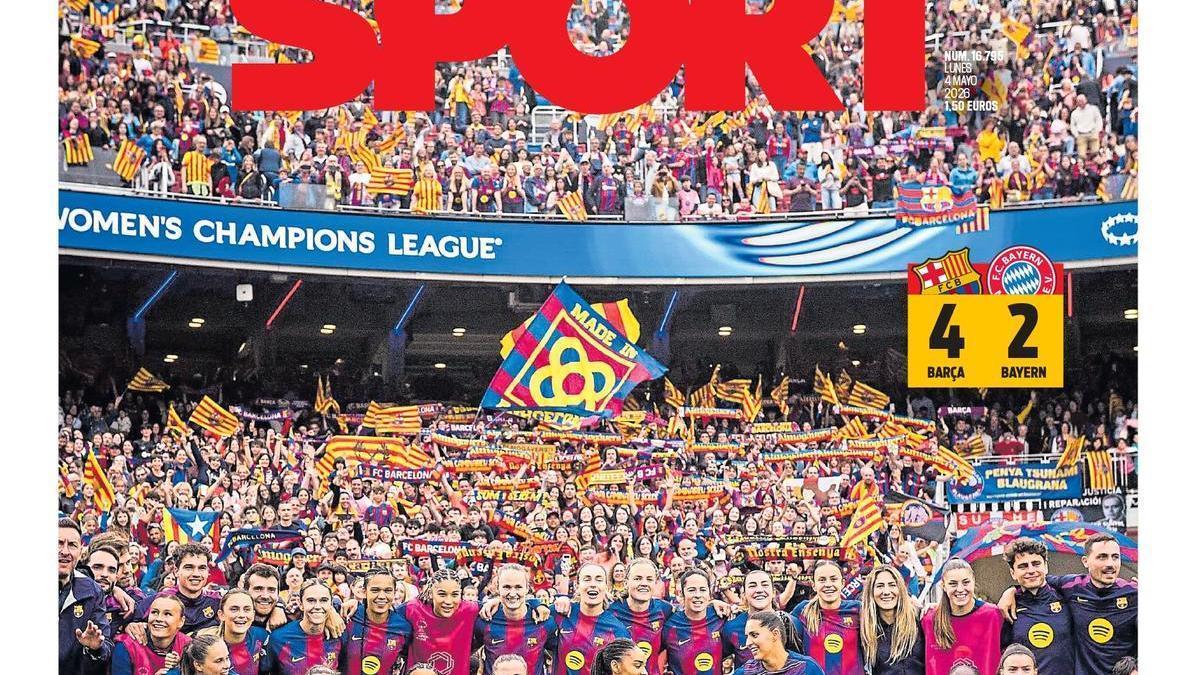 Esta es la portada de SPORT de hoy lunes, 4 de mayo de 2026