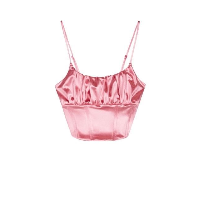 Top de raso estilo corset