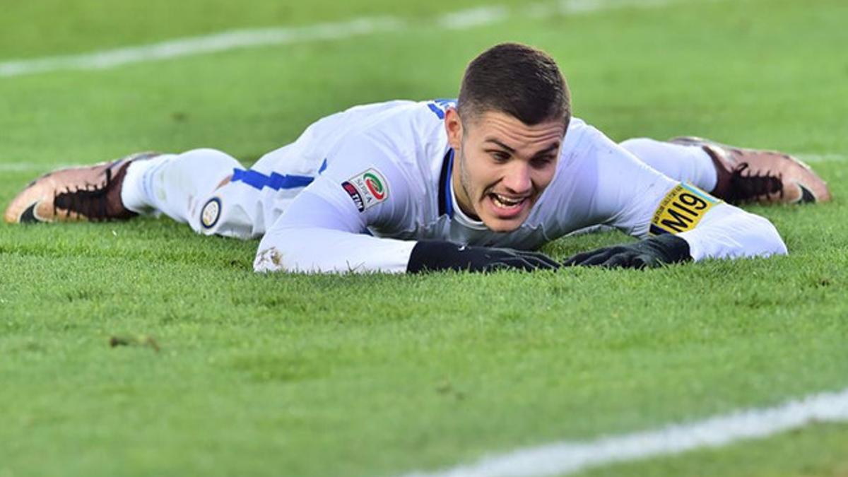 Icardi no encontró el camino del gol ante el Atalanta