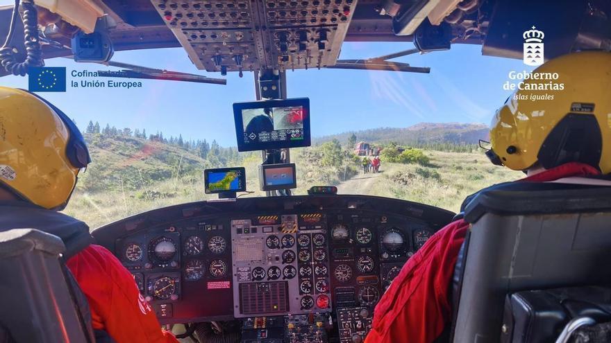 El helicóptero del GES rescata a una senderista herida tras sufrir una caída en Tenerife