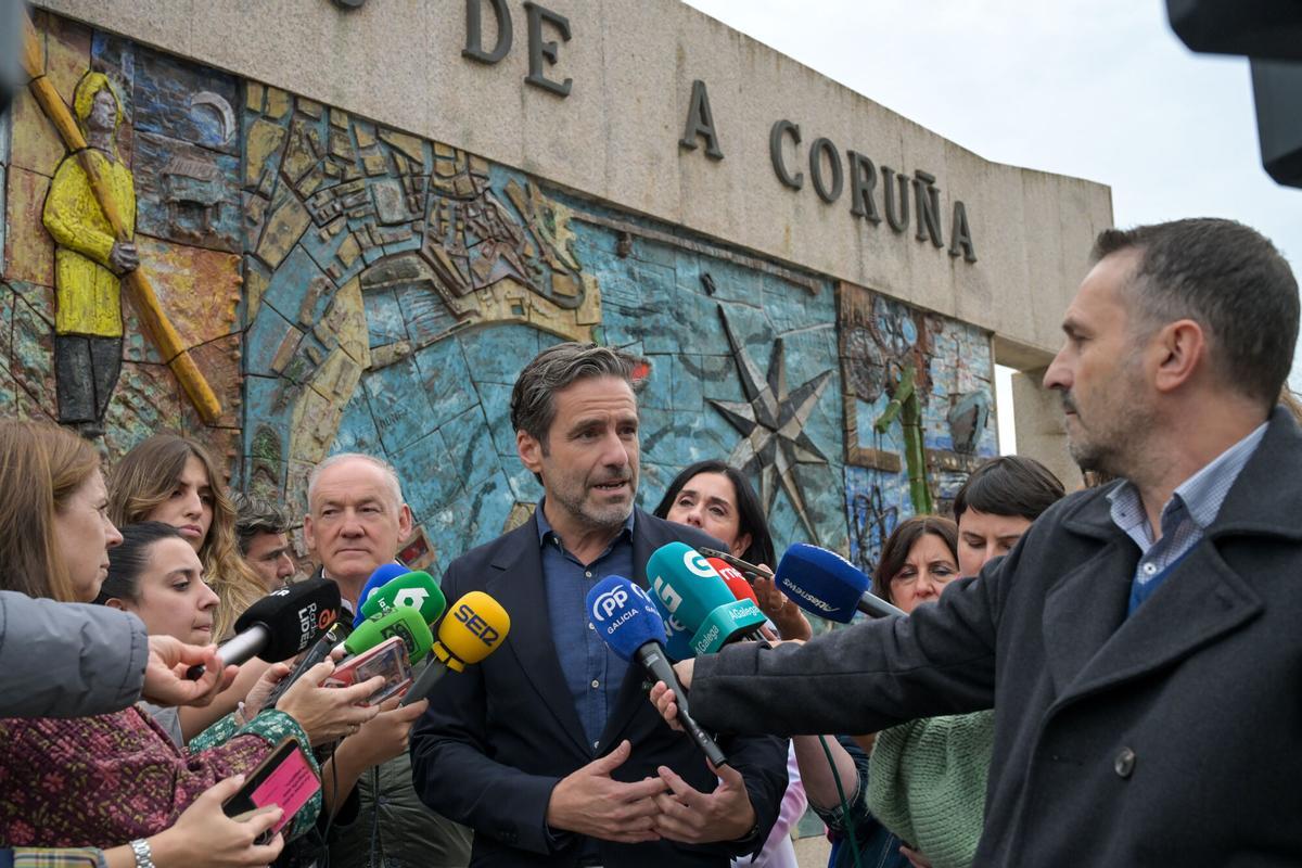 Borja Sémper en la declaración a los medios de este martes en A Coruña