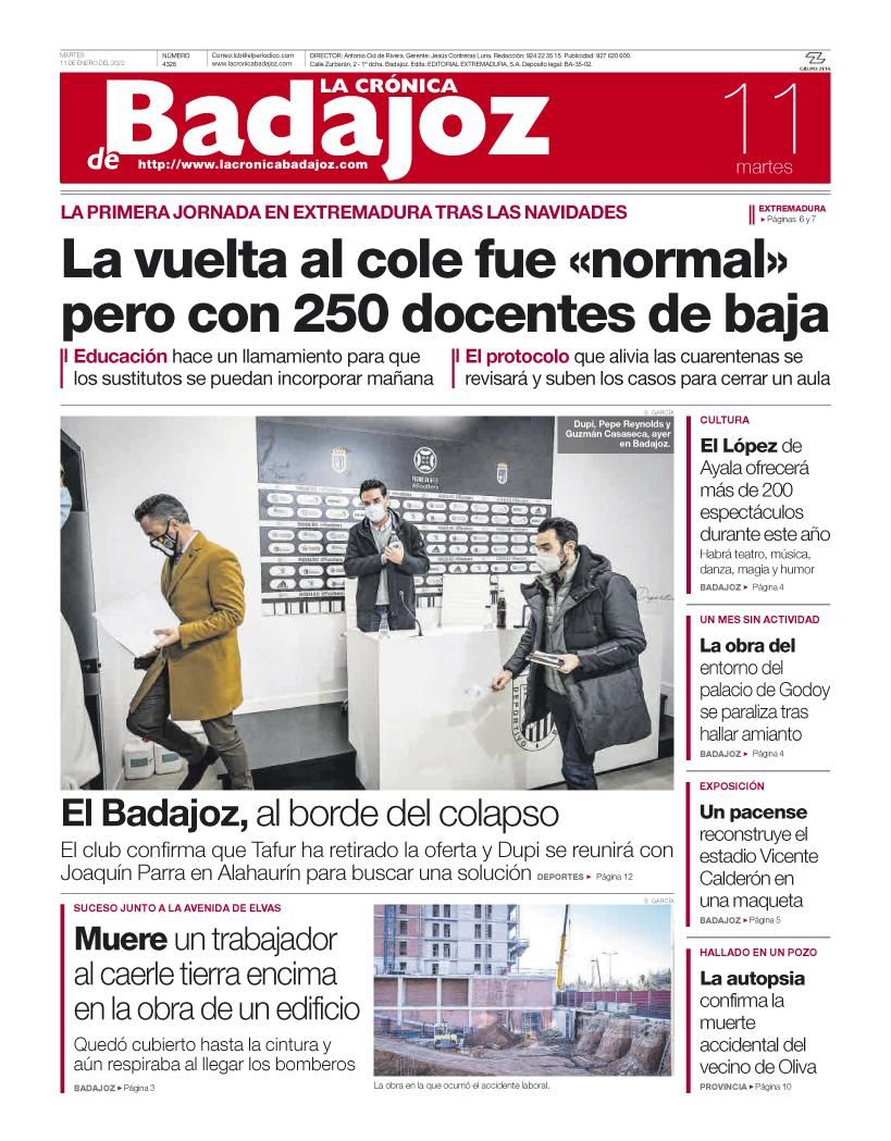 Consulta la portada correspondiente al día 11 de enero del 2022