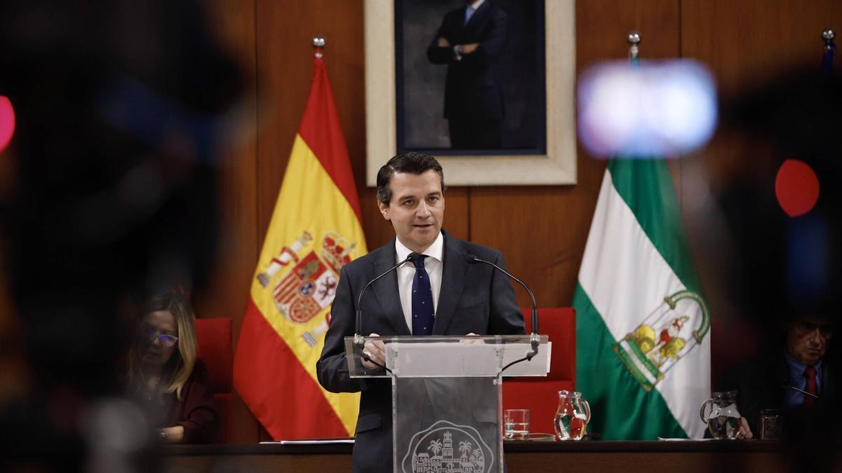 El alcalde durante su discurso en el debate sobre el estado de la ciudad.