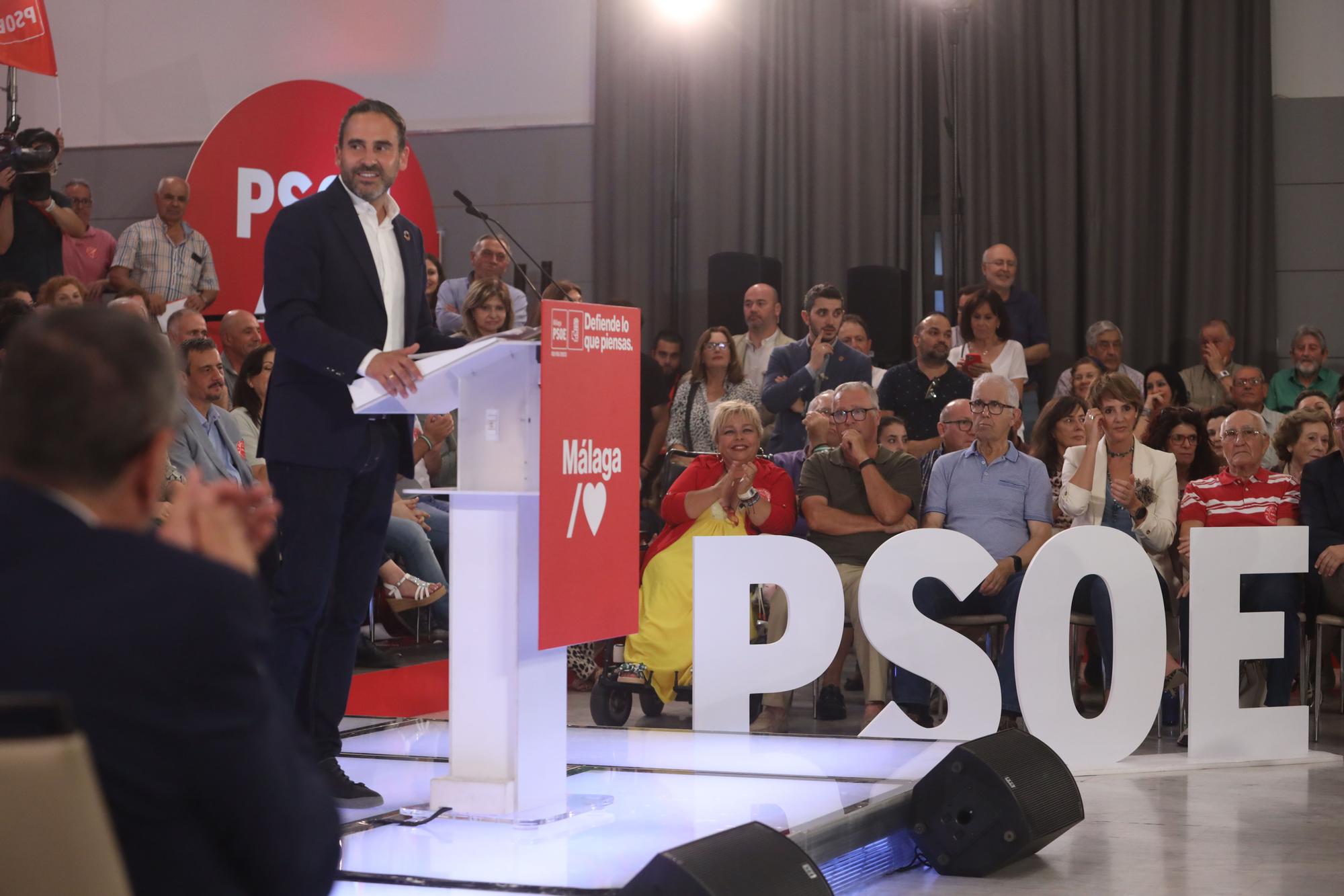 Dani Pérez, durante el acto del PSOE en el hotel NH, que ha contado con la participación de Pedro Sánchez