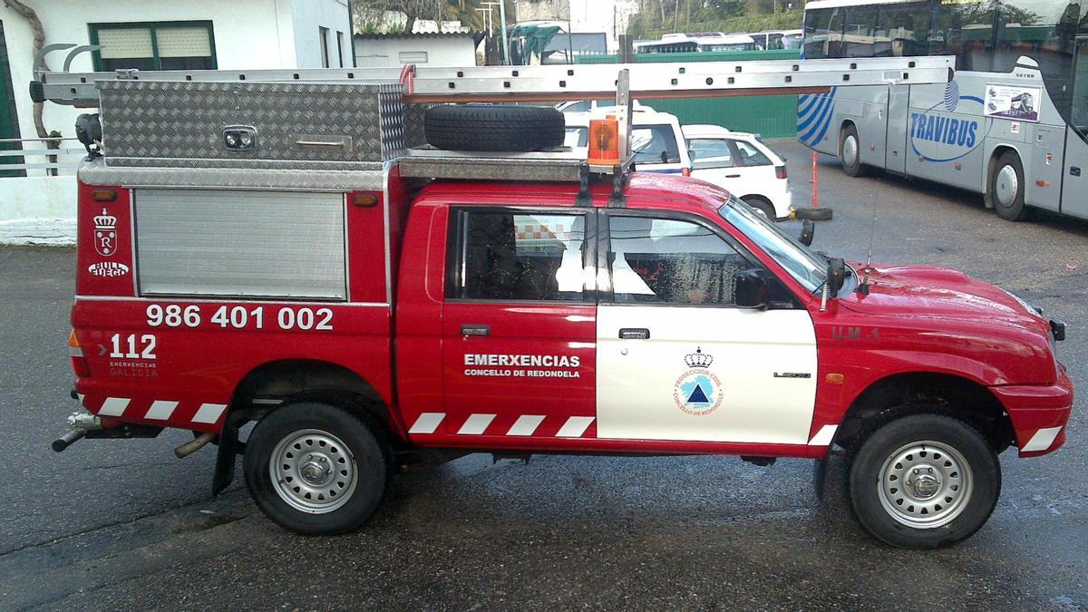 Un vehículo de Protección Civil de Redondela.