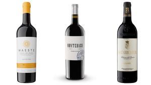 Tres vinos de Casa Gourmet: Maeste Alma del Vivar 2021, Montebaco Crianza 2019 y  Matarromera Crianza 2019.