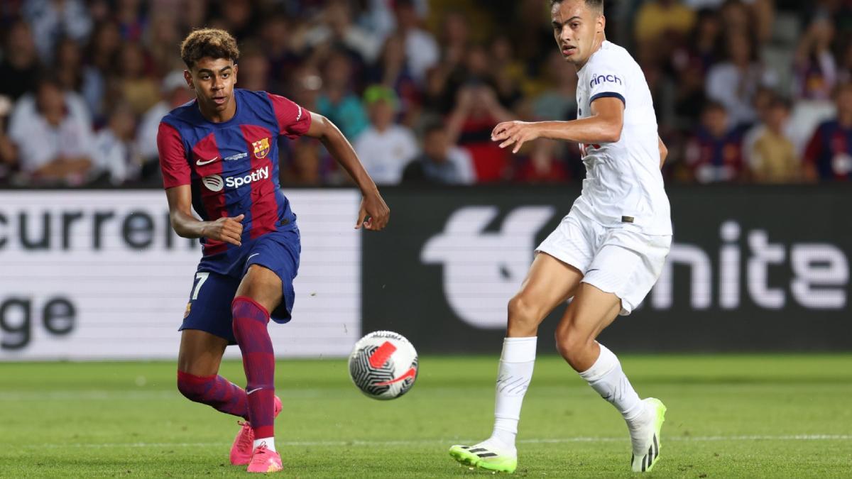 Lamine Yamal se lució ante el Tottenham en el Gamper