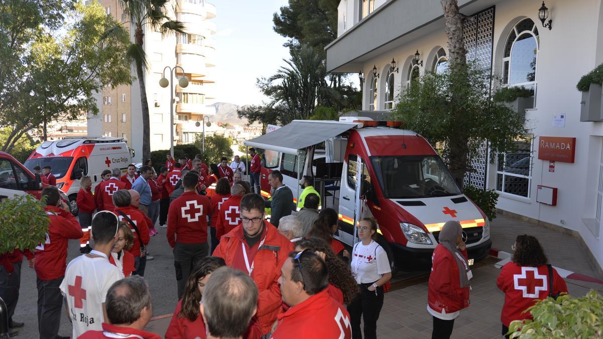 Asistentes a la reunión de Cruz Roja de este sábado en el municipio de Mazarrón.