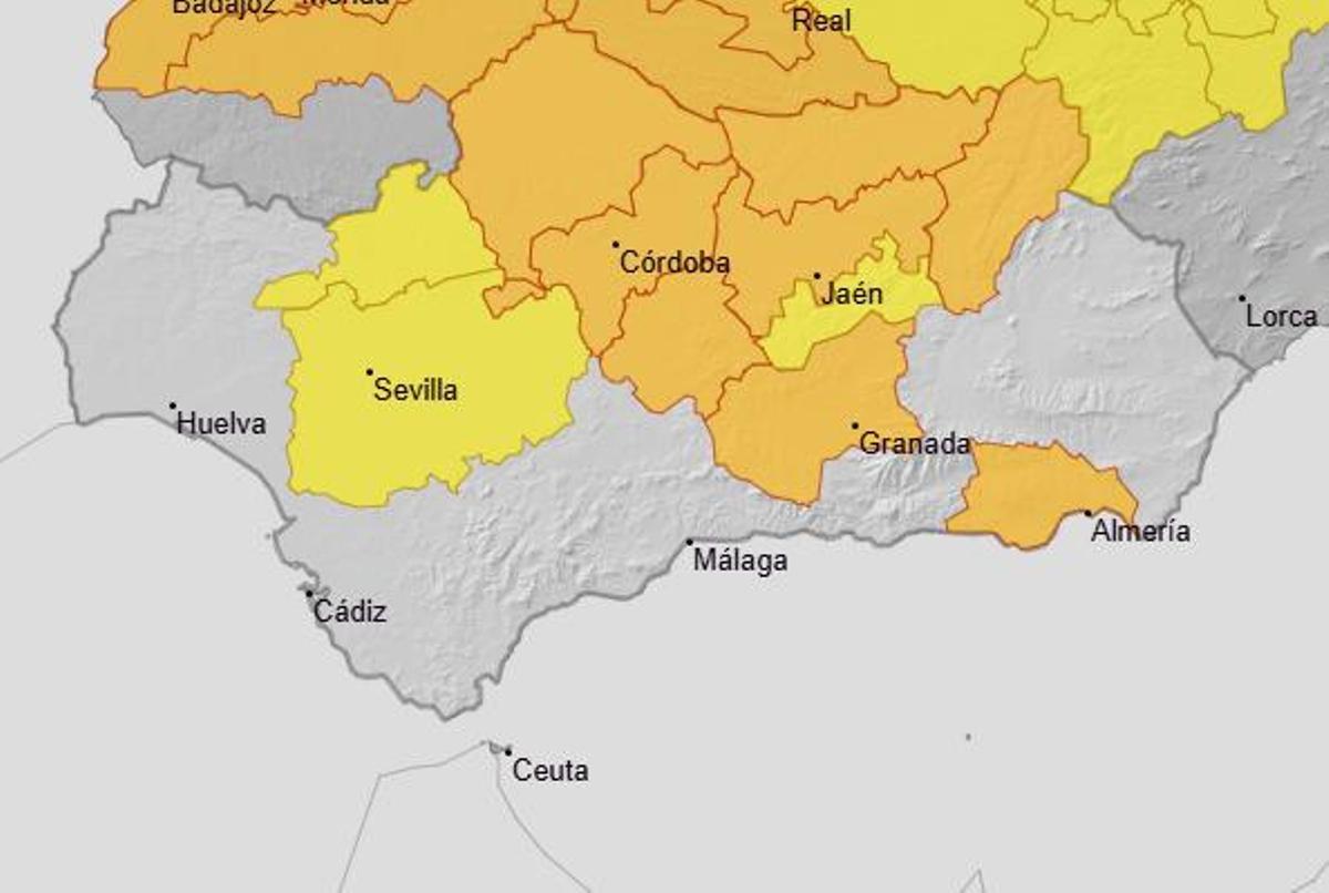 Avisos de la Aemet activados para este martes 23 de junio en Andalucía