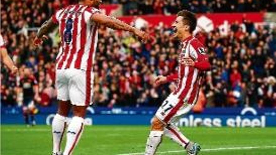 Bojan Krkic celebra el gol marcat al Manchester United.