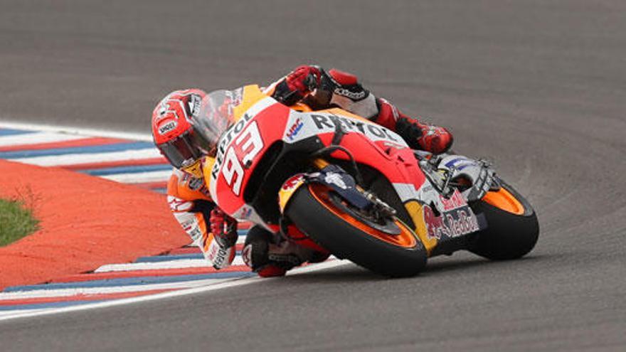 Márquez a lomos de su Honda.