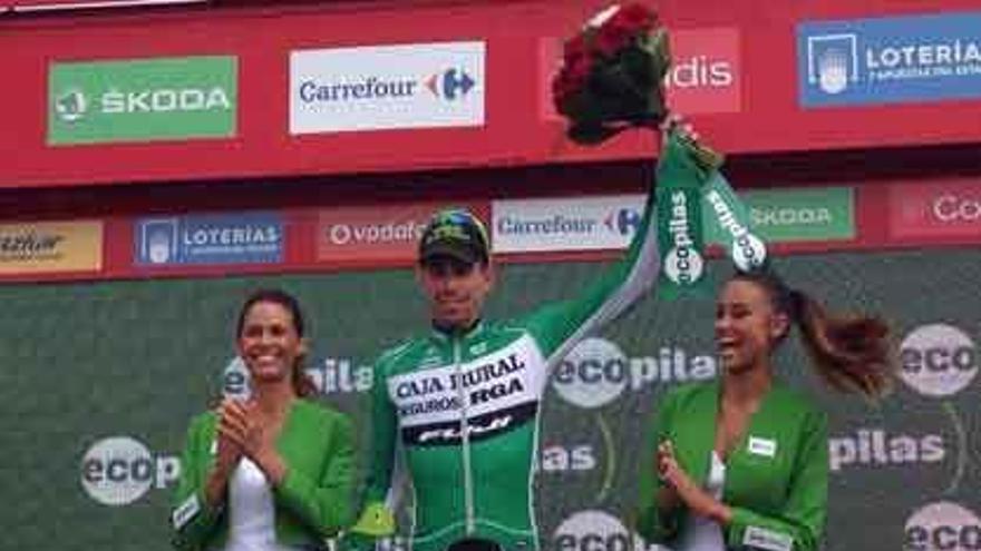 Rosón subió al podio en la Vuelta en dos ocasiones para recibir el premio a la combatividad.