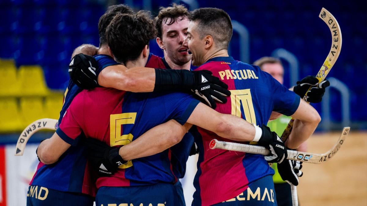 Los jugadores del Barça celebrando un gol