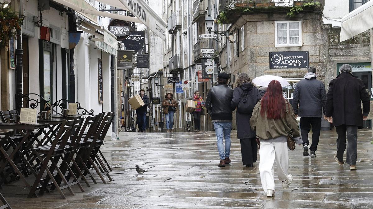 Una imagen de Porta Faxeira, entrada a la rúa do Franco, el 3 de diciembre de 2025.