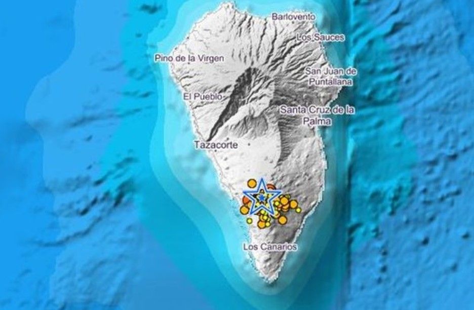 Mapa de actividad sísmica de La pALMA