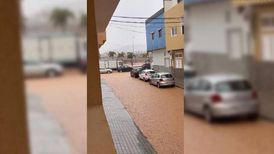 Calles anegadas en El Doctoral, Santa Lucía de Tirajana