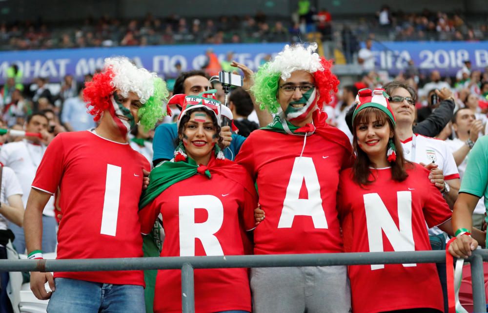 Las aficiones del Irán-España del Mundial de Rusia