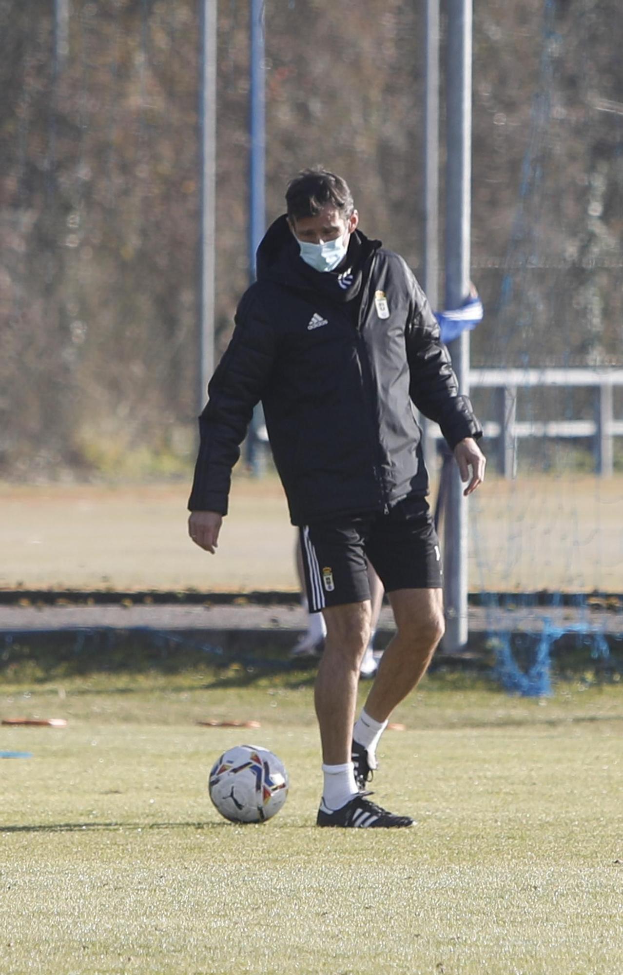 El entrenamiento del Oviedo esta mañana