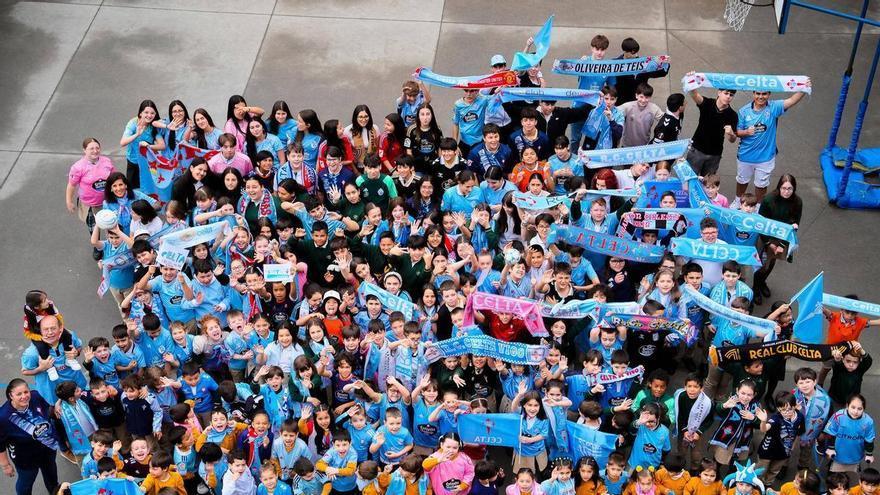 El primer gol es desde el patio: los colegios de Vigo se conjuran por el Celta