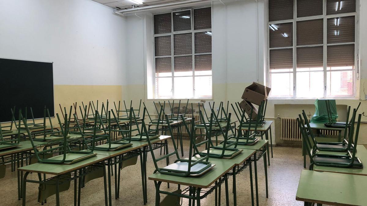 Un aula de un centro educativo de Zaragoza, en una imagen de archivo.