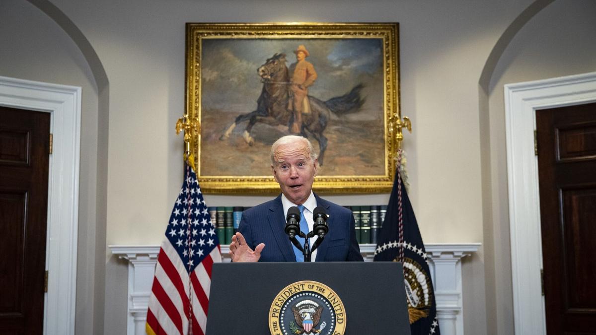 El presidente de EEUU, Joe Biden, durante la rueda de prensa que ha ofrecido este martes en la Casa Blanca.
