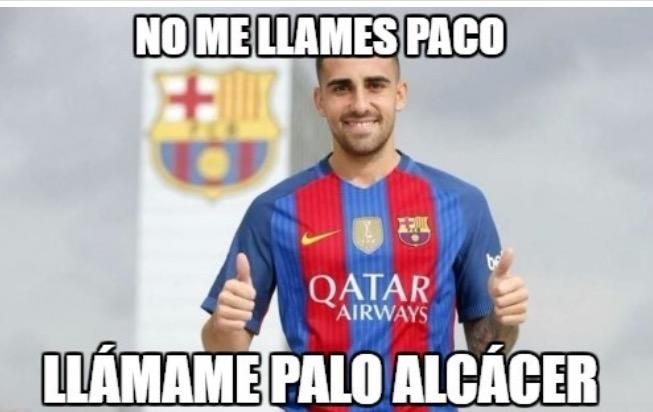 "Alcácer, otro mes que no cobras" Los 'memes' del drama de Paco con el Barça