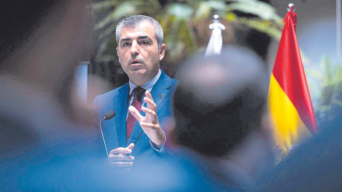 Manuel Domínguez, vicepresidente y consejero de Economía del Gobierno de Canarias, ayer en la presentación de los datos macroeconómicos.