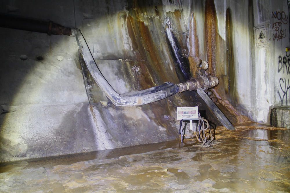 Imágenes del "tunelón" del metrotrén inundado.