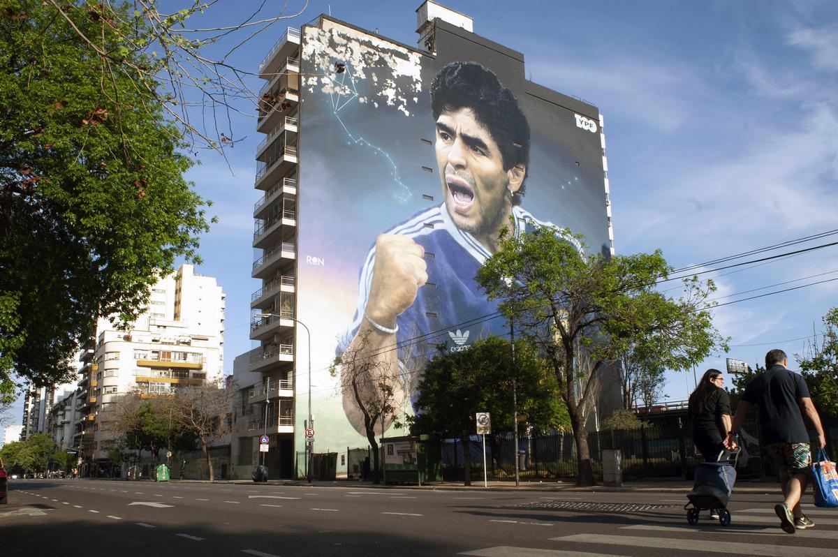 Mural de Diego Armando Maradona en Buenos Aires