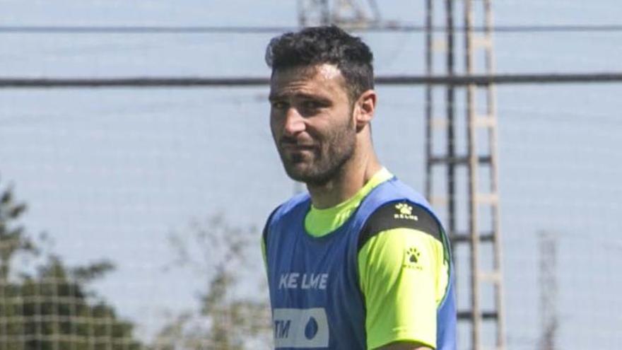 Benja, durante un entrenamiento