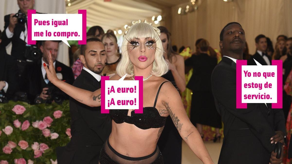 Lady Gaga y su carrito en la Gala Met