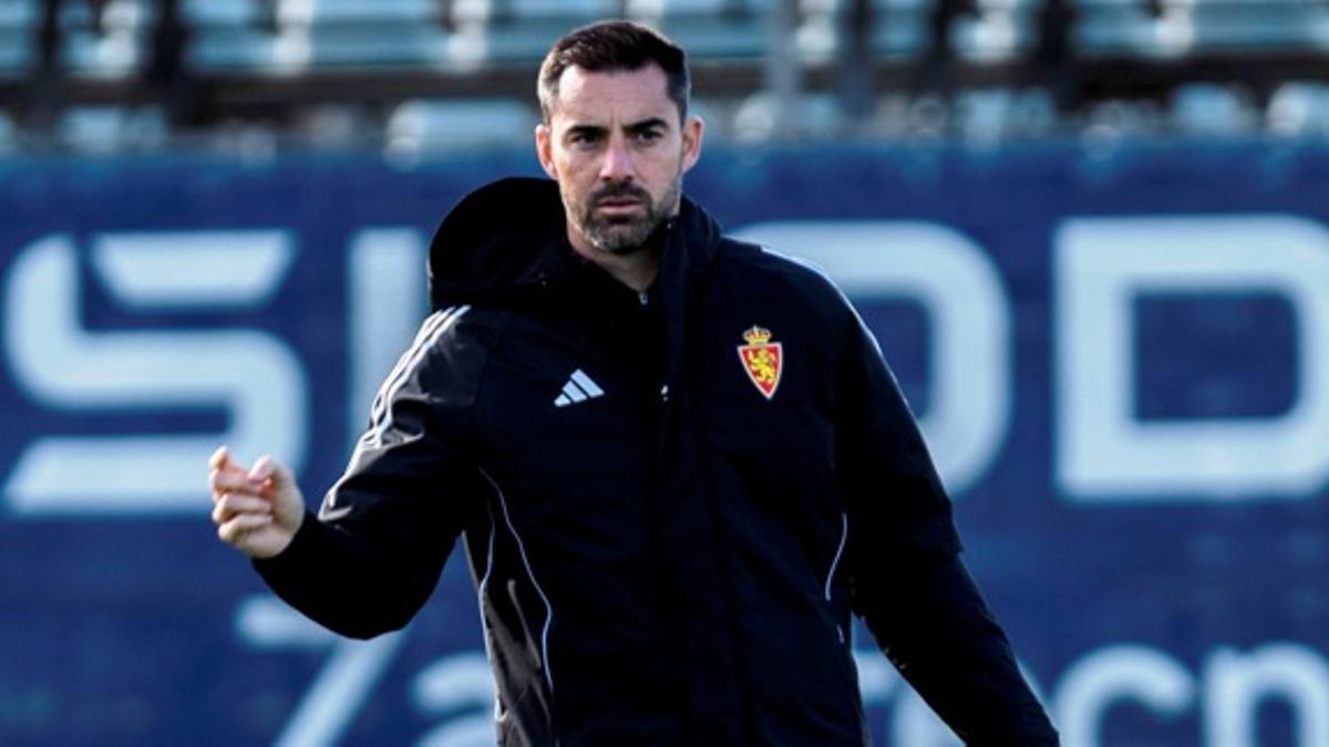 Rubén Sellés, durante un entrenamiento del Real Zaragoza en la Ciudad Deportiva.