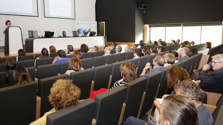 Especialistas en una conferencia reciente en el salón de actos del hospital Álvaro Cunqueiro. // FdV