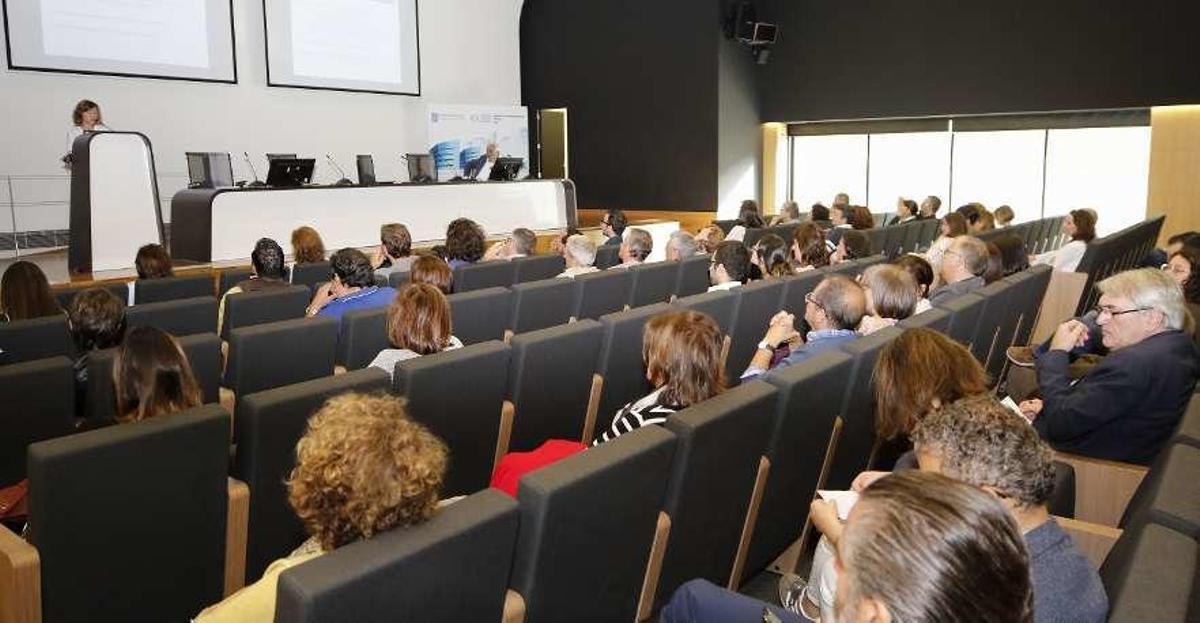 Especialistas en una conferencia reciente en el salón de actos del hospital Álvaro Cunqueiro. // FdV