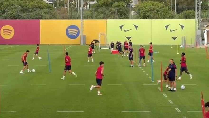 El Barça ya entrena en la segunda sesión del día